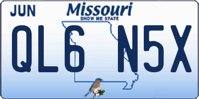 MO license plate QL6N5X