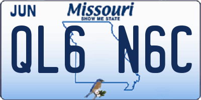MO license plate QL6N6C