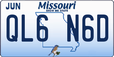MO license plate QL6N6D