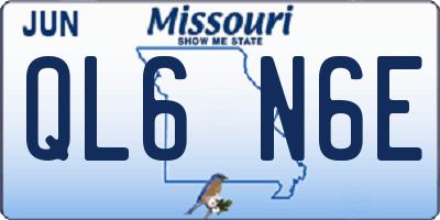 MO license plate QL6N6E
