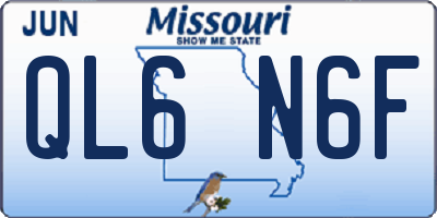 MO license plate QL6N6F