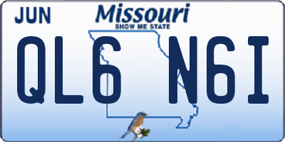 MO license plate QL6N6I