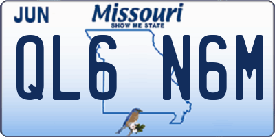 MO license plate QL6N6M