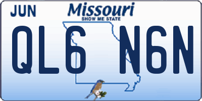 MO license plate QL6N6N