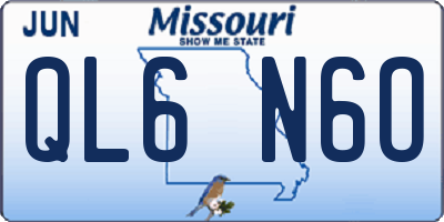 MO license plate QL6N6O