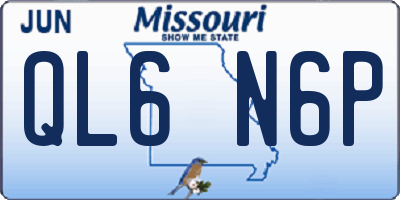 MO license plate QL6N6P