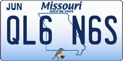 MO license plate QL6N6S