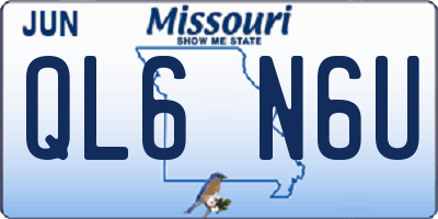MO license plate QL6N6U