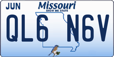 MO license plate QL6N6V