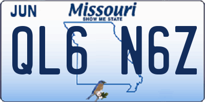 MO license plate QL6N6Z