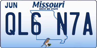 MO license plate QL6N7A
