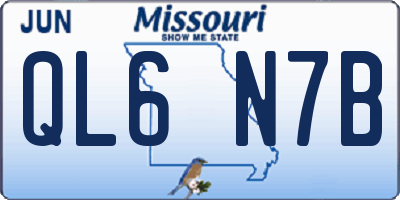 MO license plate QL6N7B