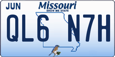 MO license plate QL6N7H