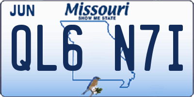MO license plate QL6N7I