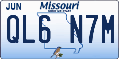 MO license plate QL6N7M