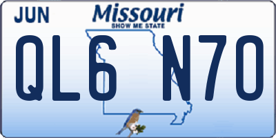 MO license plate QL6N7O