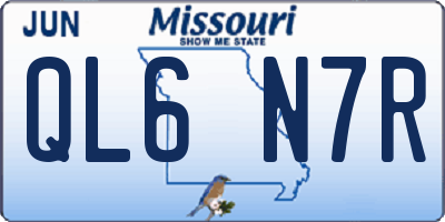 MO license plate QL6N7R
