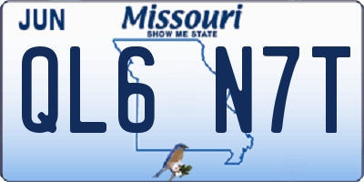 MO license plate QL6N7T