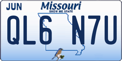 MO license plate QL6N7U
