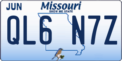 MO license plate QL6N7Z