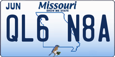 MO license plate QL6N8A