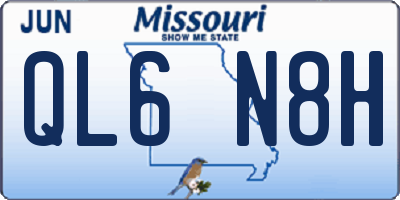 MO license plate QL6N8H