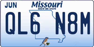 MO license plate QL6N8M