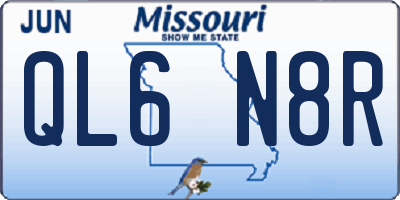 MO license plate QL6N8R