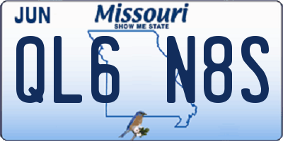 MO license plate QL6N8S