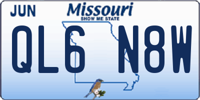 MO license plate QL6N8W