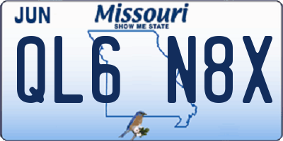 MO license plate QL6N8X