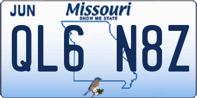 MO license plate QL6N8Z