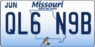 MO license plate QL6N9B