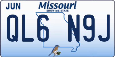 MO license plate QL6N9J