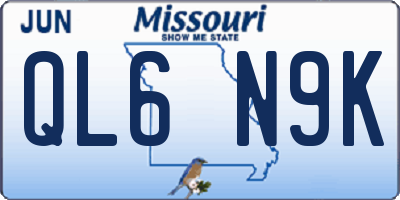 MO license plate QL6N9K