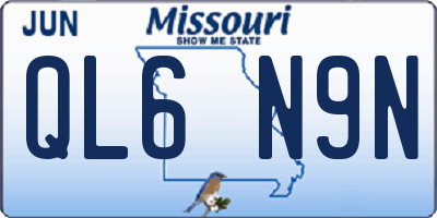 MO license plate QL6N9N