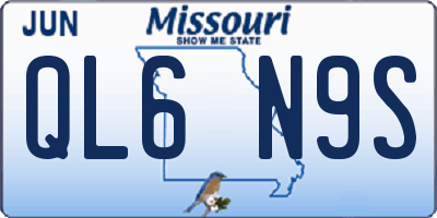 MO license plate QL6N9S