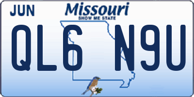 MO license plate QL6N9U