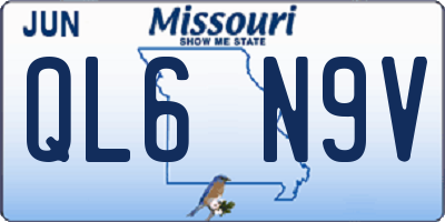 MO license plate QL6N9V