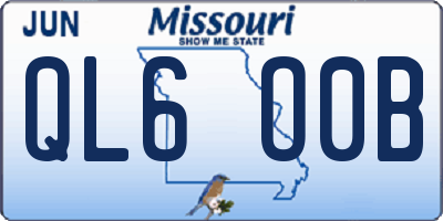 MO license plate QL6O0B