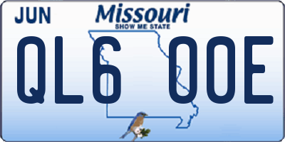 MO license plate QL6O0E