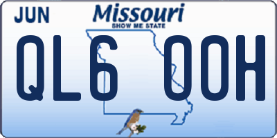MO license plate QL6O0H