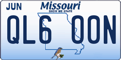 MO license plate QL6O0N