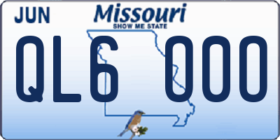 MO license plate QL6O0O
