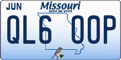MO license plate QL6O0P