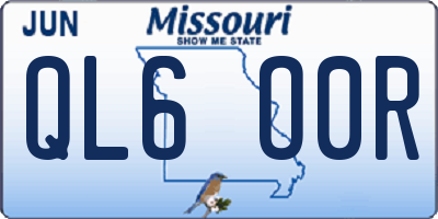 MO license plate QL6O0R
