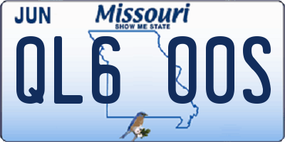 MO license plate QL6O0S