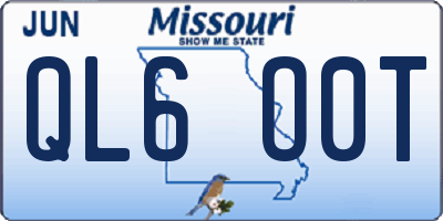 MO license plate QL6O0T