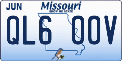 MO license plate QL6O0V