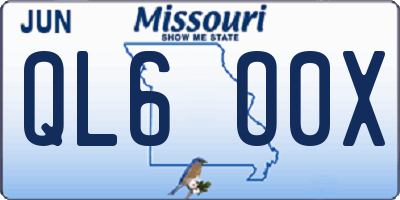 MO license plate QL6O0X